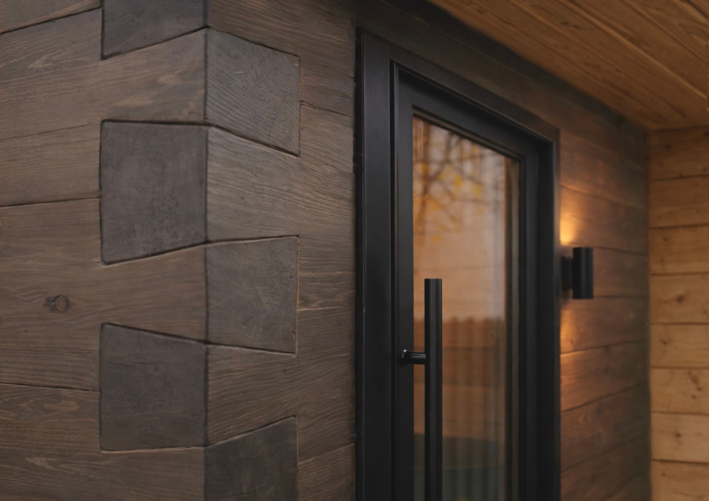 Custom aluminum door system with brass hardware