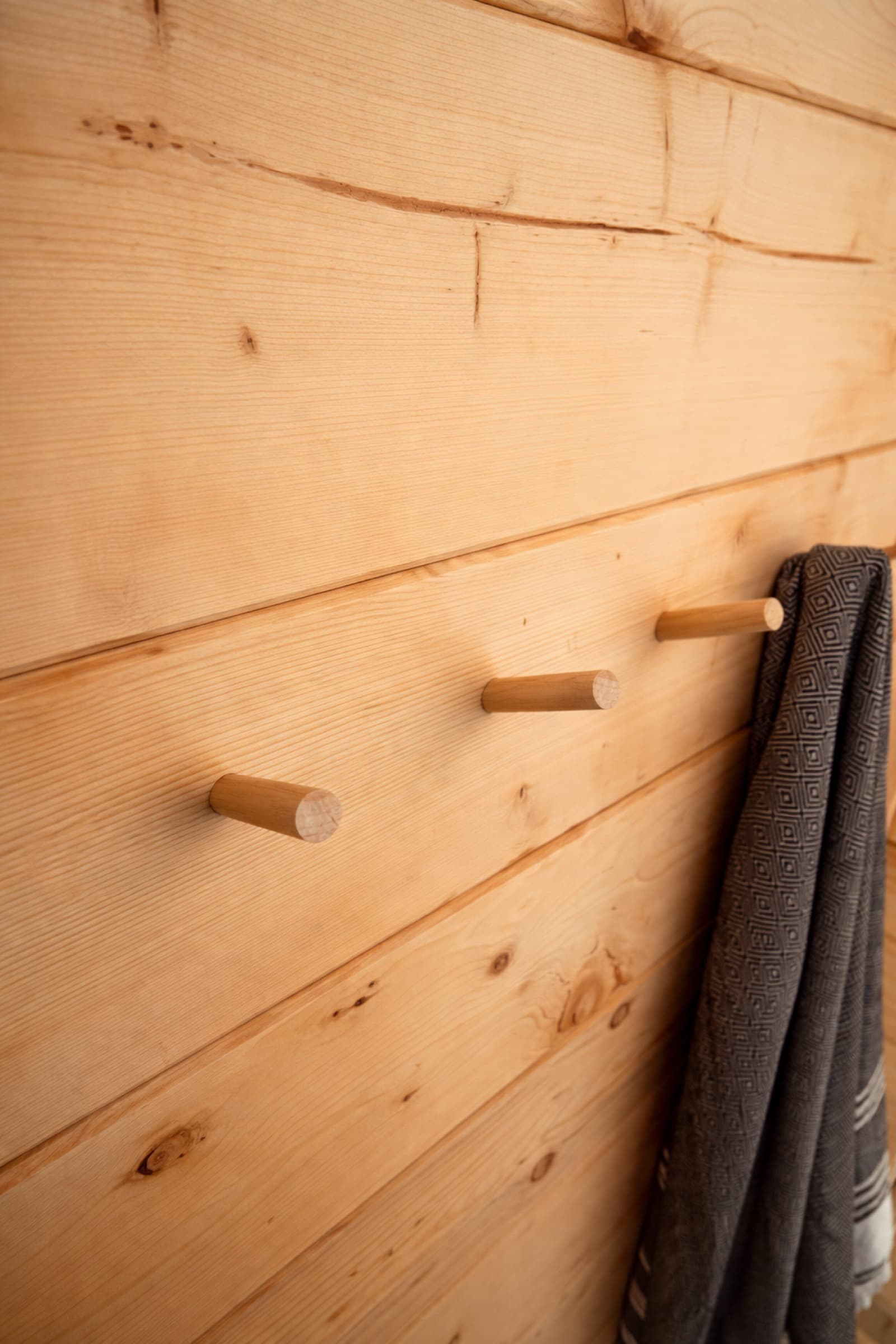 Solid wood pegs. Nothing unnecessary